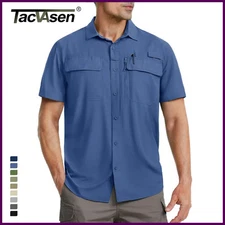 TACVASEN Quick Dry Short Sleeve Shirts Men's UPF 50+ Sun Protection Work