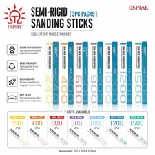Dspiae Softback Sanding Sticks 3pc Double-sided Semi-rigid Stick Sponge Board Dspiae Softback Sanding Sticks 3pc Double-sided Semi-rigid Stick Sponge Board
