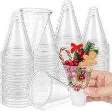 Leakproof 4oz Plastic Cups 300 Pack for Snow Cones Ice Cream Events