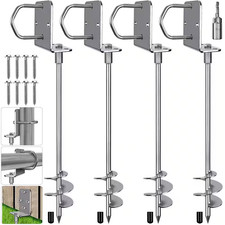 18 In. Multi-Purpose Trampoline Stakes Anchors for Shed Swing Sets Carports and