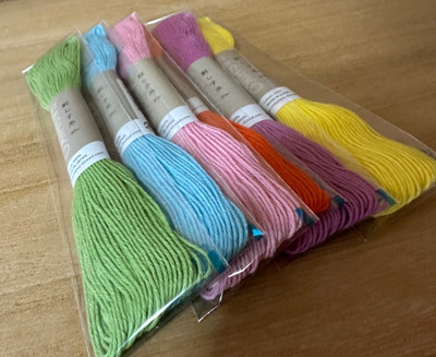 Japanese Sashiko Thread Set 6Colors Embroidery Sewing Olympus Pastel colors