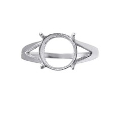 Semi Mount Ring Stone Setting Size 10X10 MM Round Shape 925 Sterling Silver Ring