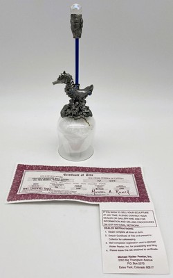M. Ricker Pewter Sea Life Carousel Bell Sea Horse Katie Bell w/COA #100 of 500