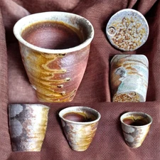 Echizen Ware Nakamura Yutaka Ceramic Cup Natural Ash Glaze Unique Handmade
