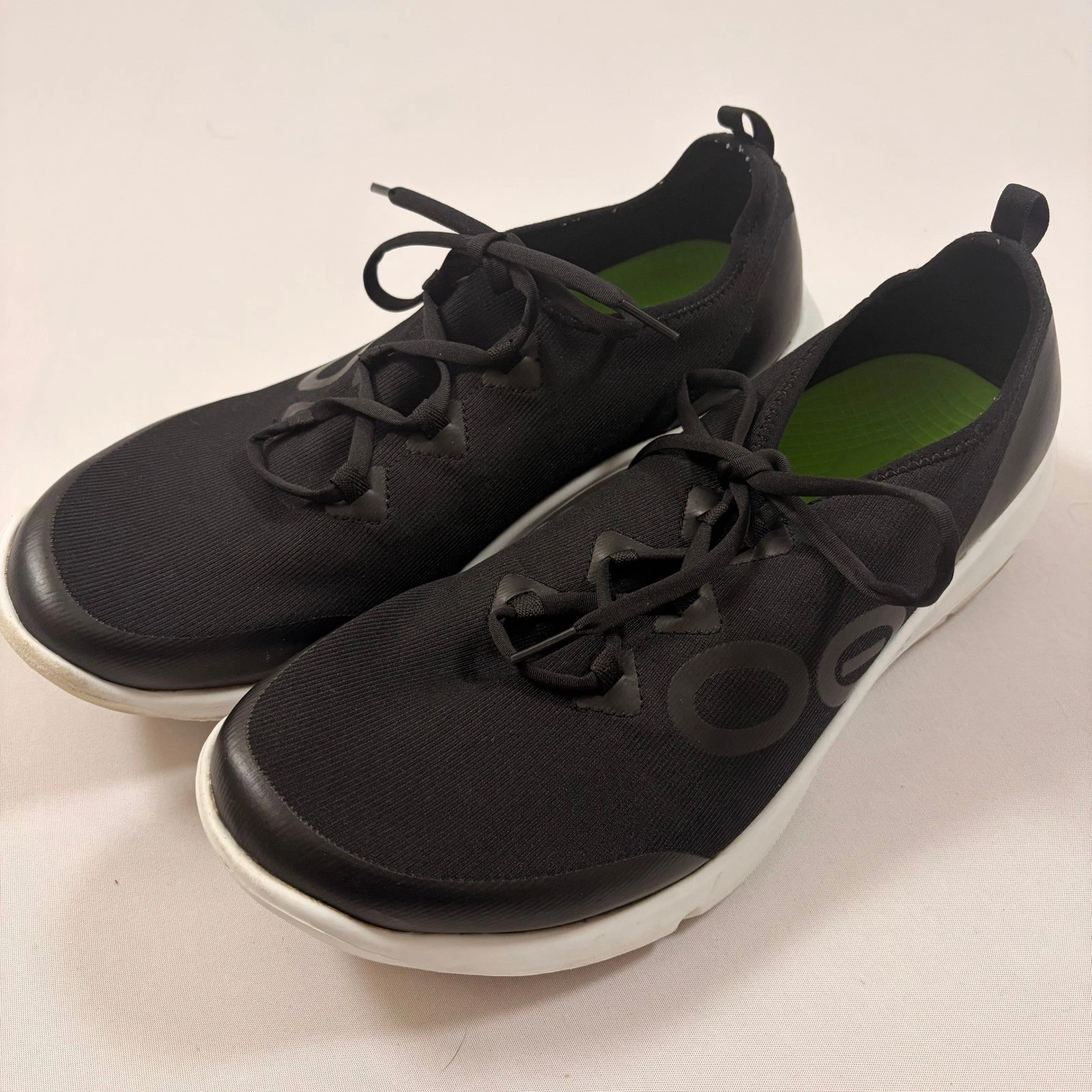 OOFOS OOmg Sport Sneakers Men 14 Black Recovery Shoes Low Top FibreFlex 1012023