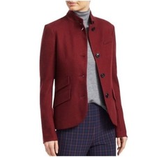 RAG BONE SLADE JAPANESE WOOL BLAZER IN BLACK CHERRY SIZE 8