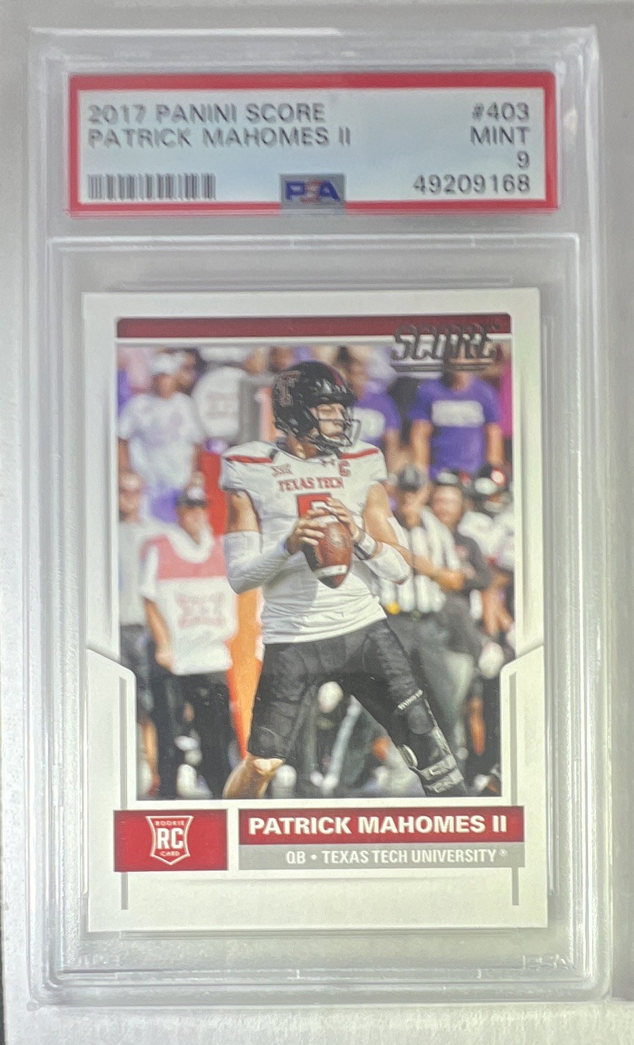 2017 Score Patrick Mahomes II #403-PSA 9 view 1