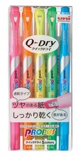 Uni Propus Window Quick Dry Highlighter Pen Set 5 Count Pack of 1 , Assorted