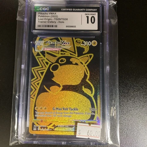Pikachu VMAX #TG29/TG30 CGC 10 - 2022 Pokemon SWSH Lost Origin Trainer Gallery