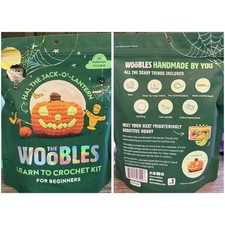 The Woobles Hal The Jack-O  -Lantern Crochet Kit with Glow In The Dark Yarn - New