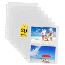 Pack Heavy Duty Photos or Postcards Page Protectors, Plastic 5x7" 2-Pocket 30