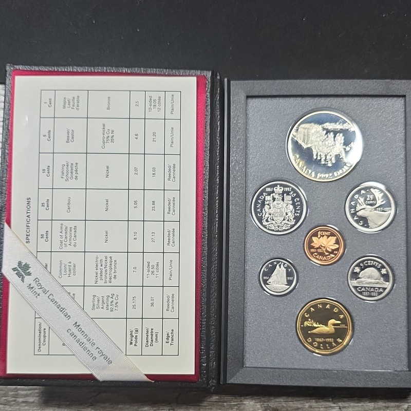 1992 Canada Double Dollar Proof Like Mint Set w/ Case ($1 to 1¢ Coins)