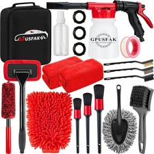 16Pcs Car Wash Cleaning Kit with Foam Gun Sprayer Detailing Brushes 16Pcs