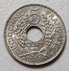 Indochina 5 Cents Nickel-Brass 3.9 grams 1938 (a) Unc