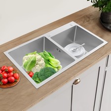 Kitchen Sink Stainless Steel Sink Dual Bowl Rectangular Drop In Kitchen Sink