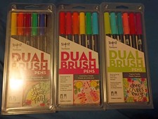 Lot of 3 Tombow Bright Primary Tropical Celebration Dual Brush Pens Set