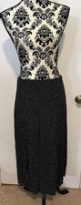 Maeve Black White Heart Dots Long Skirt Sz 6 NWT