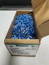 Panduit PN14-8R-M Nylon Ins Ring Terminal,18-14 AWG,#8 Stud, Blue,1000/Pk