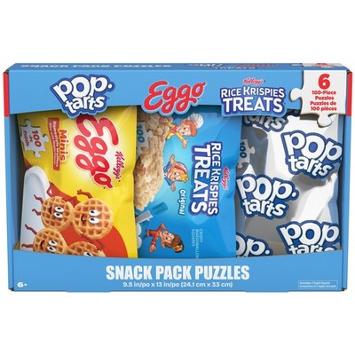 , Snack Puzzles 6-Pack, 100 Pieces Each, Kids Puzzle, Eggo Waffles, Rice Kris...