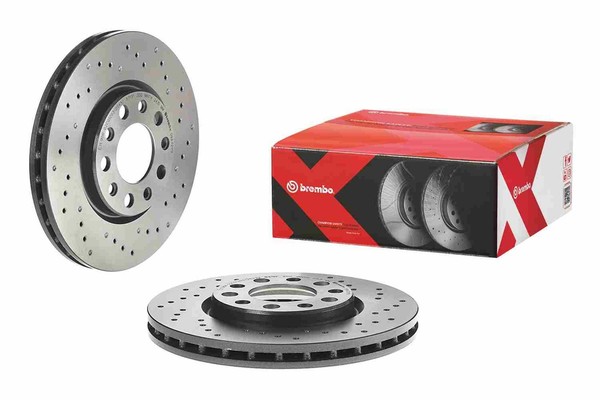2X Brembo Bremsscheibe Xtra Line - Xtra 09.A721.1X FüR 500X Jeep Fiat Renegade-image