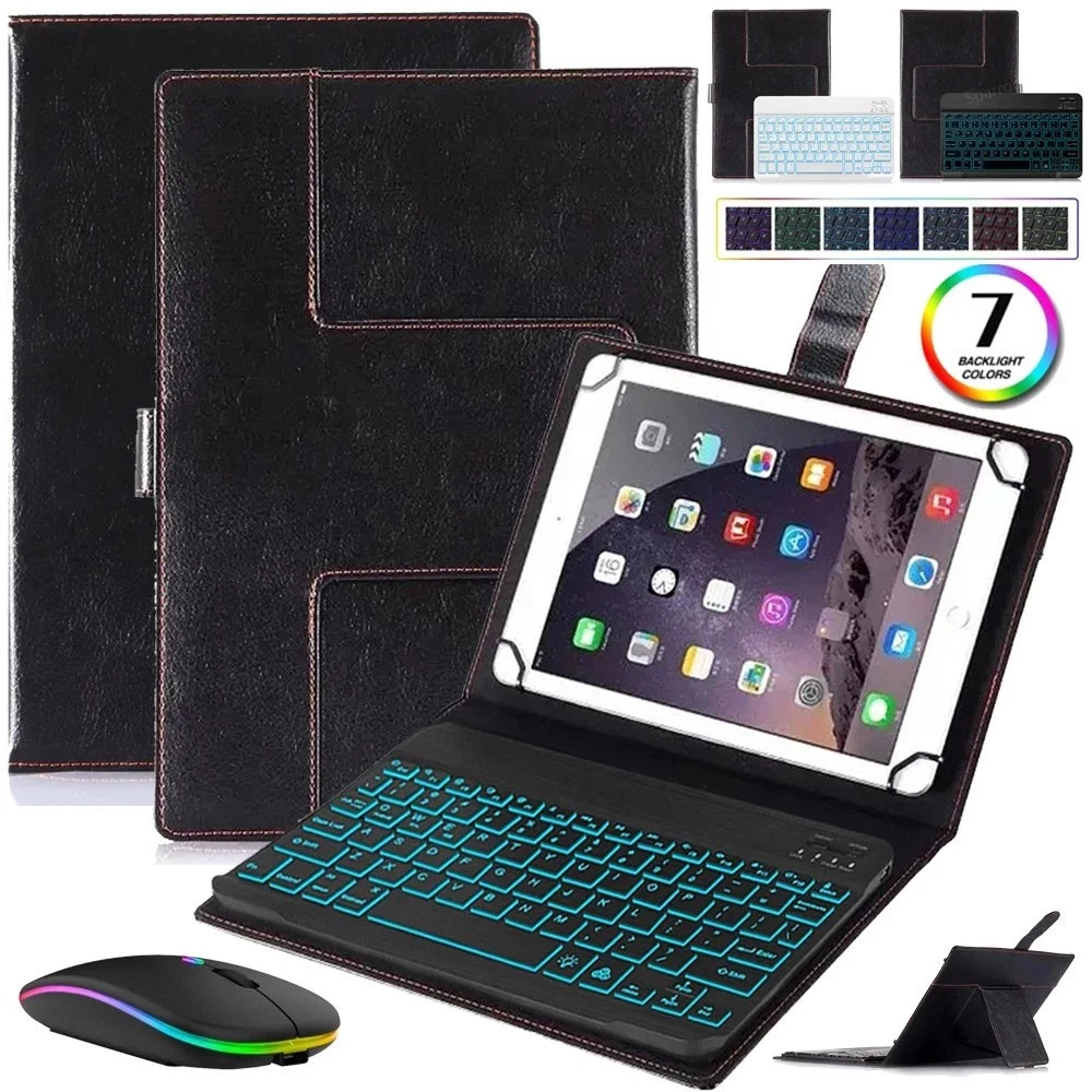 Backlit Keyboard Case Mouse For Samsung Galaxy Tab S10 Lite/A11+/A9+/S11/S9 FE
