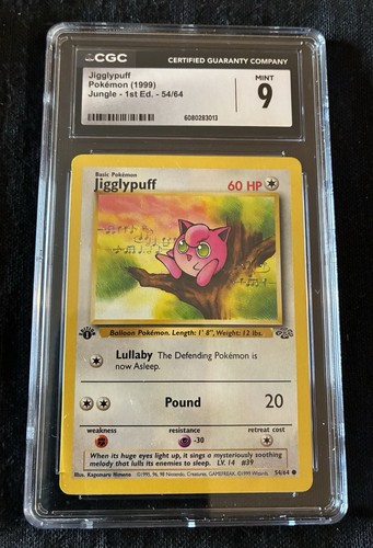Jigglypuff (1st Edition) graded CGC 9 for sale on eBay