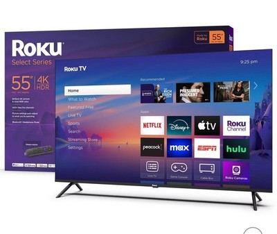 Roku 55 inch Class Select Series 4K LED Smart Roku TV (2025) Fast delivery New!