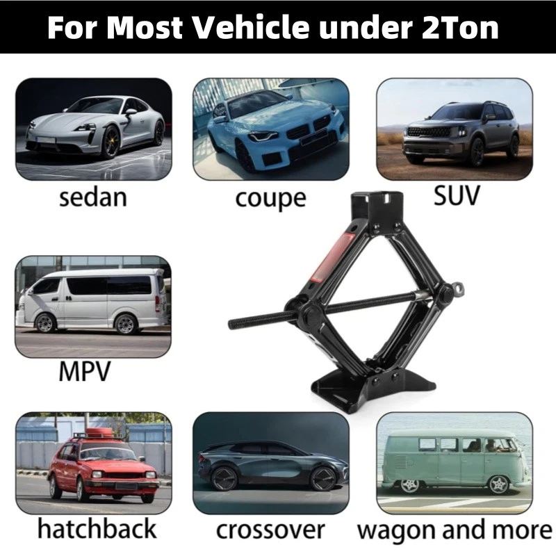 Herramienta de manivela de manivela de gato de tijera de coche de 2 toneladas para/SUV/MPV herramienta de cambio de reparación de neumáticos Foto 2 de 4