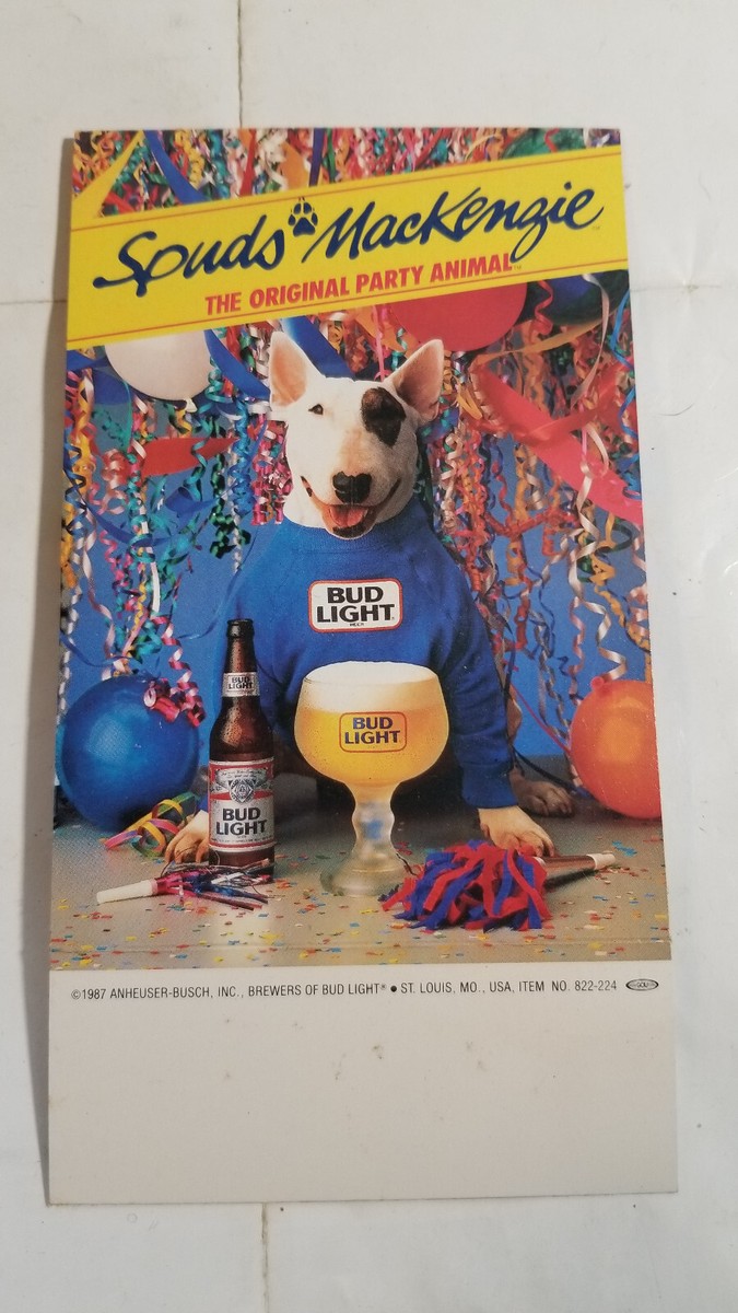 その他 # Spuds Mackenzie 1987 Spuds Mackenzie the Original Party Animal Bud Light Bar