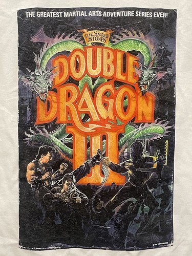 Double Dragon III Retro Vintage Style T Shirt Men’s Small White Nintendo - Picture 2 of 3