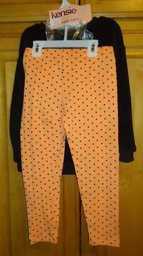 Kensie Girls Sz 8 Outfit Plush Pumpkin Top/Stretch Pants/Headband Halloween NWT - Picture 15 of 23
