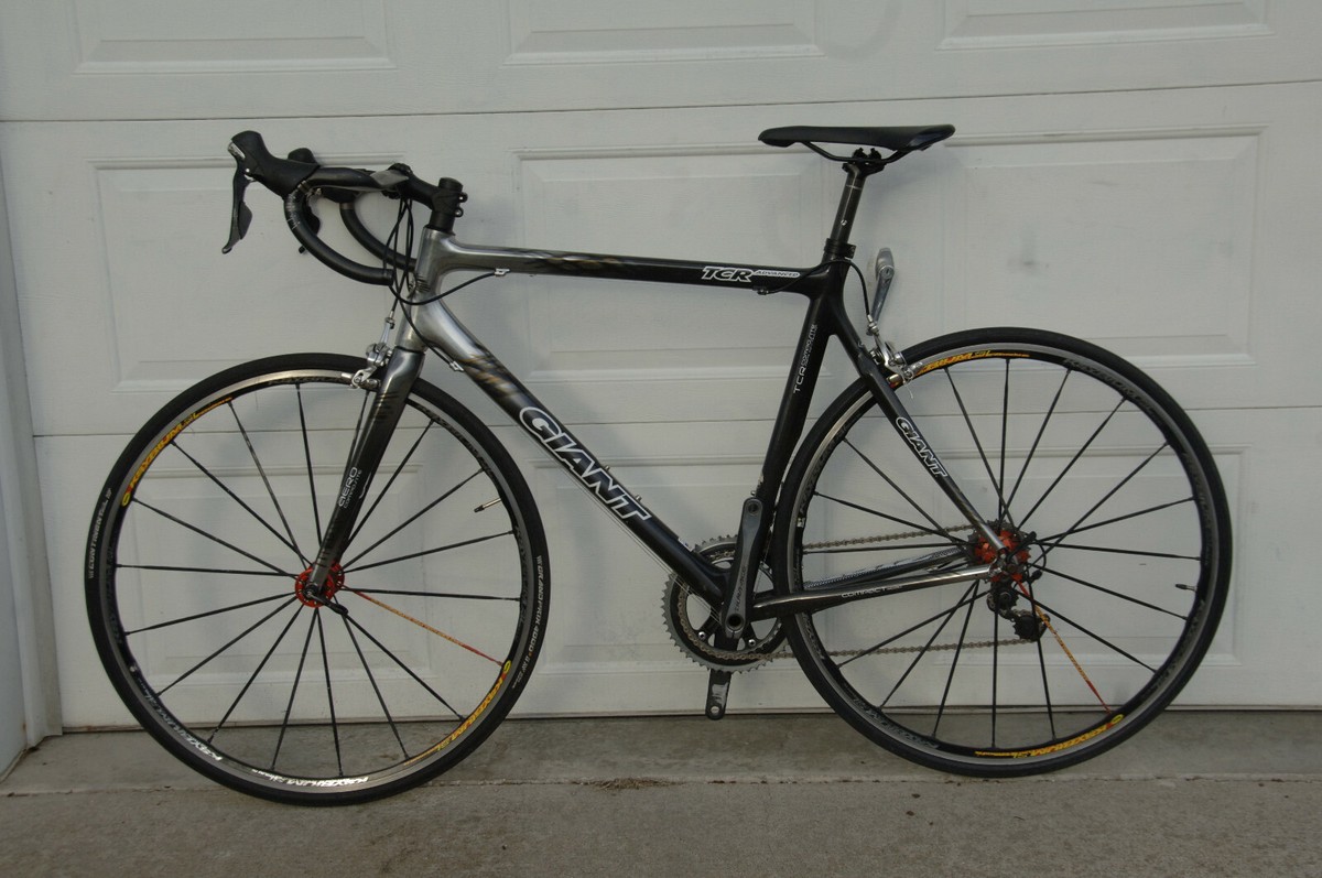 Giant TCR Advanced, L, 57cm upgraded Dura Ace 2x10 gears Mavic