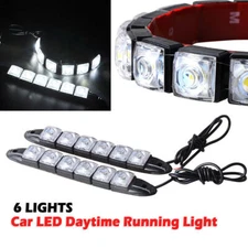 2x White DC 12V 6-LED Daytime Running Light DRL Car Fog Day Driving Lamp Lights