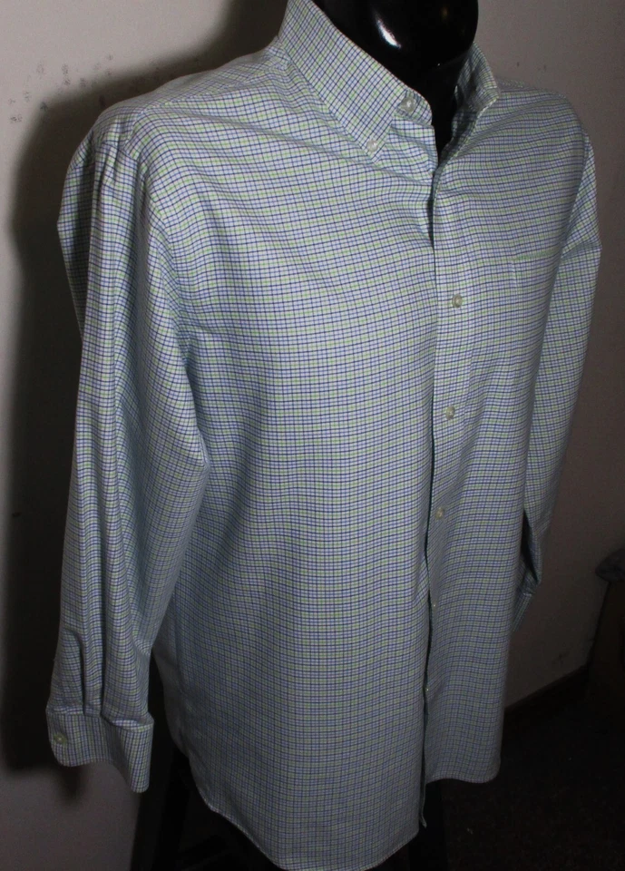 Camisa de Vestir "Oxford" Azul Verde Manga Larga STATEMENTS Talla 16/16.5/32-33 Foto 3 de 4