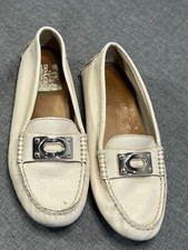 Coach Napoleon Cream Pebble Leather Driving Shoes Size 7B NICE