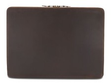 BUCKLE & SEAM Ralph Dot Leather Laptop Case Laptoptasche Tasche Brown Neu