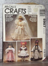 MCCALLS 5907 SEW PATTERN VICTORIAN DOLL CLOTHES 13"/14", 16" WEDDING GOWN B92