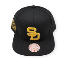 Mitchell Ness San Diego Padres Team Classic Coop Black Adjustable Snapback