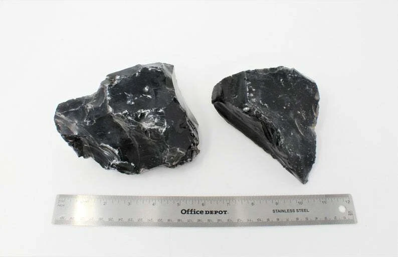 Black Obsidian Stone Rough Raw Chunk, High Grade A Quality - Healing Crystals - Image 4 of 4