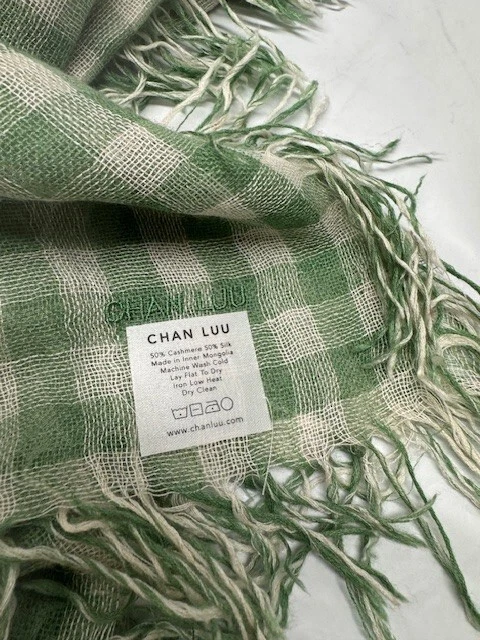 Bufanda Chan Luu Cachemira y Seda-Inglés Ivy Gingham *Nueva sin Etiquetas Foto 4 de 4