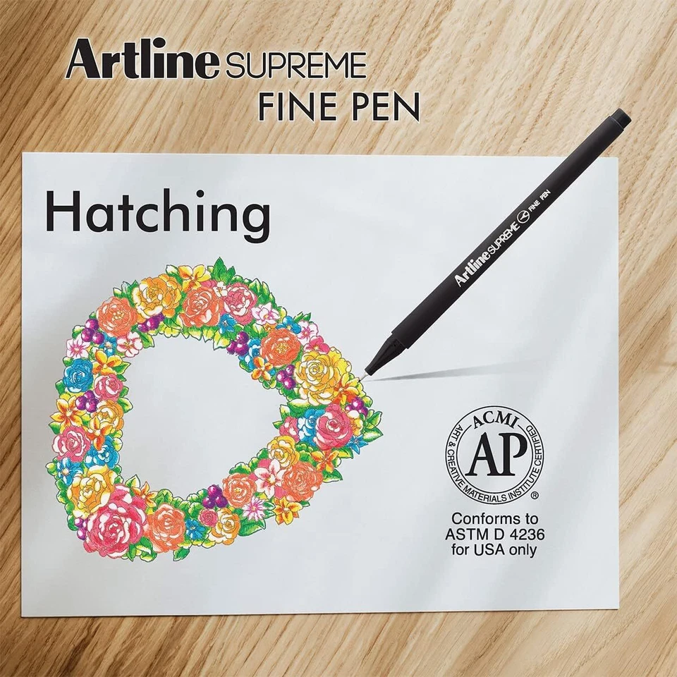Artline Supreme Fine Pen 0.4mm Vivid Colours Fineliners Technical Drawing X 10 - Image 4 of 4