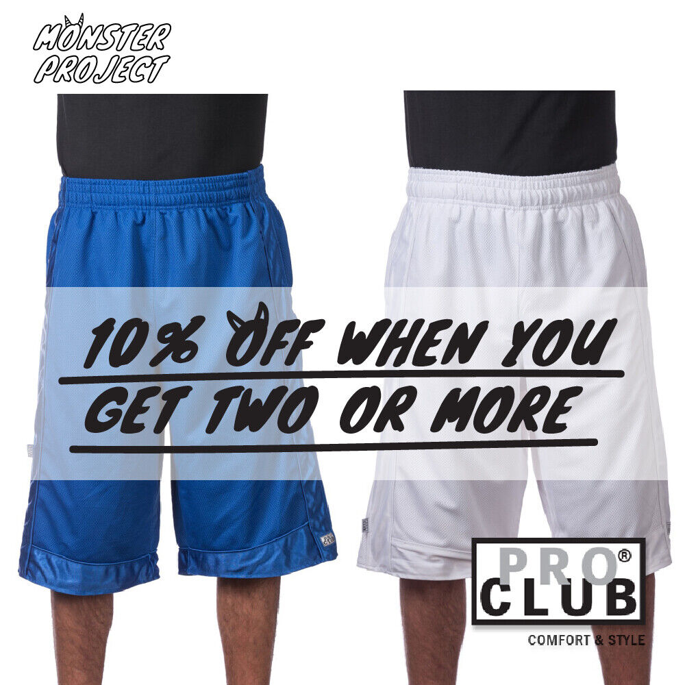 PROCLUB PRO CLUB MENS MESH SHORTS HEAVYWEIGHT CASUAL BASKETBALL SHORTS ACTIVE