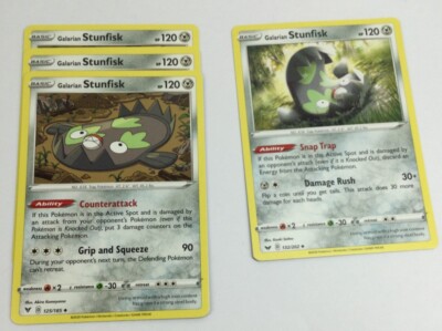 Galarian Stunfisk Lot 4x Pokemon Trading Card Game Steel Nintendo Game  Freak TCG