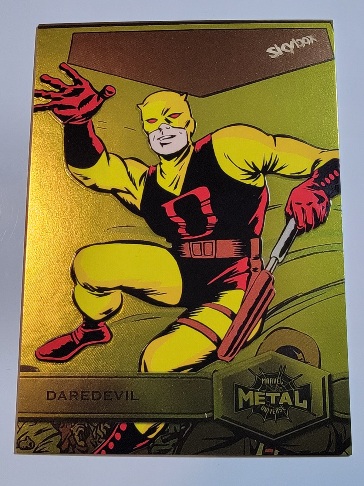 2021 Skybox Spiderman Marvel Metal Universe #121 Daredevil Yellow Parallel