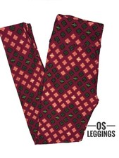 New LuLaRoe Leggings OS One Size Red Green Burgundy Multicolor Unicorn NWT B0203