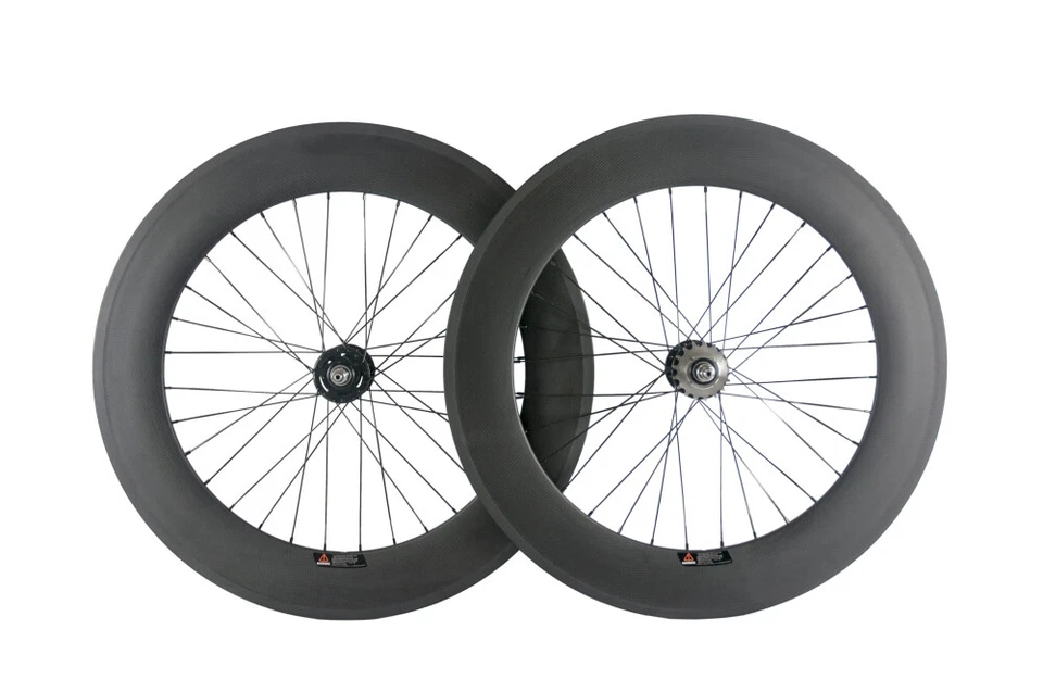 Fixed Gear 700C Track Bike Carbon Wheels 88mm Carbon Wheelset Clincher 17 Teeth - Image 2 of 4
