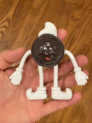 1998 Nabisco Oreo Cookie Man Promo Bendies biegsame biegsame Spielzeugfigur Maskottchen 4,5 Zoll