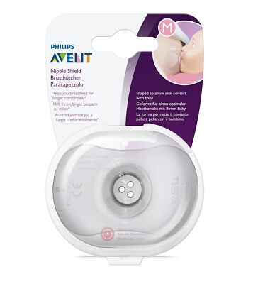 Philips AVENT Brustwarzen Schild Mit Aufbewahrung Schutzhülle, 2 Packung, M,