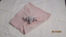 Blankets and Beyond Gray Pink Elephant Security Blanket Lovey Baby Fleece Plush