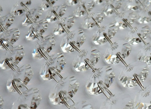 Chandelier Garland Beads 4 Strands of 10 Cut Glass Wedding Crystals Decorations - Picture 3 of 10